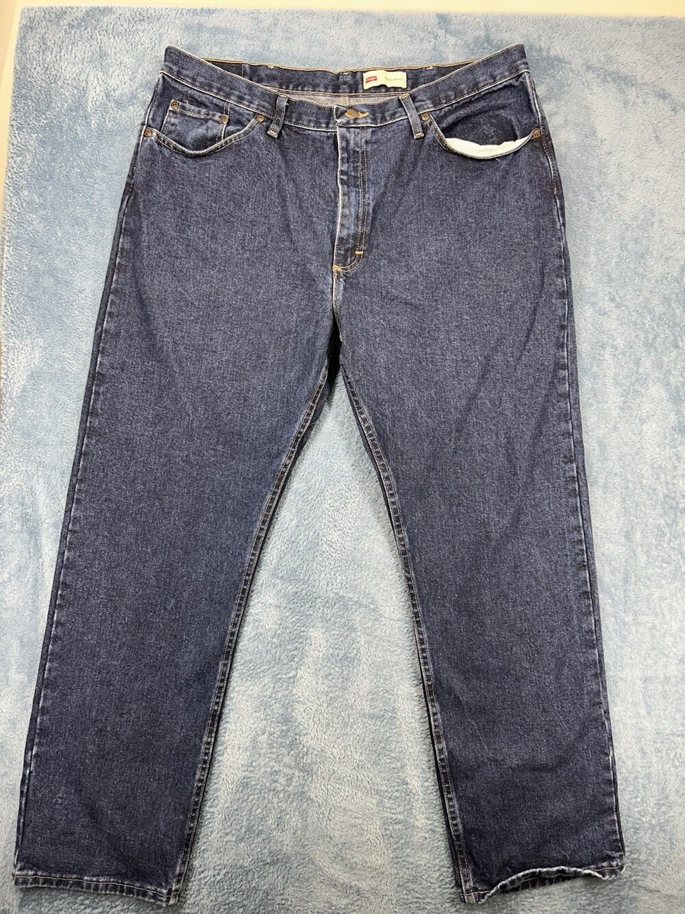 Wrangler Mens Relaxed Fit Blue Jeans 40x30 Cotton Denim Classic